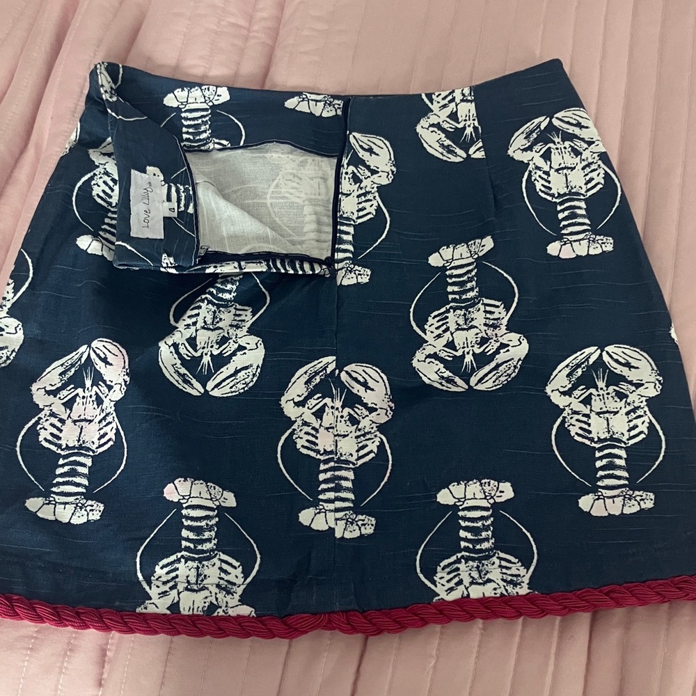 Navy Lobster print rope hem short skirt boutique tapestry gorgeous EUC - Picture 9 of 9